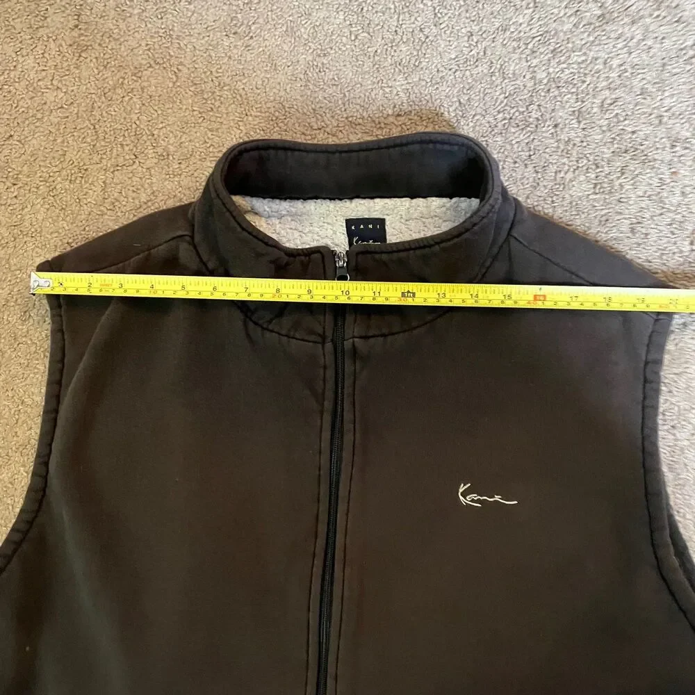 Kani Gold Men’s Full Zip Black/Dark Gray Fleece Vest Fall Cold Weather Size 2XL